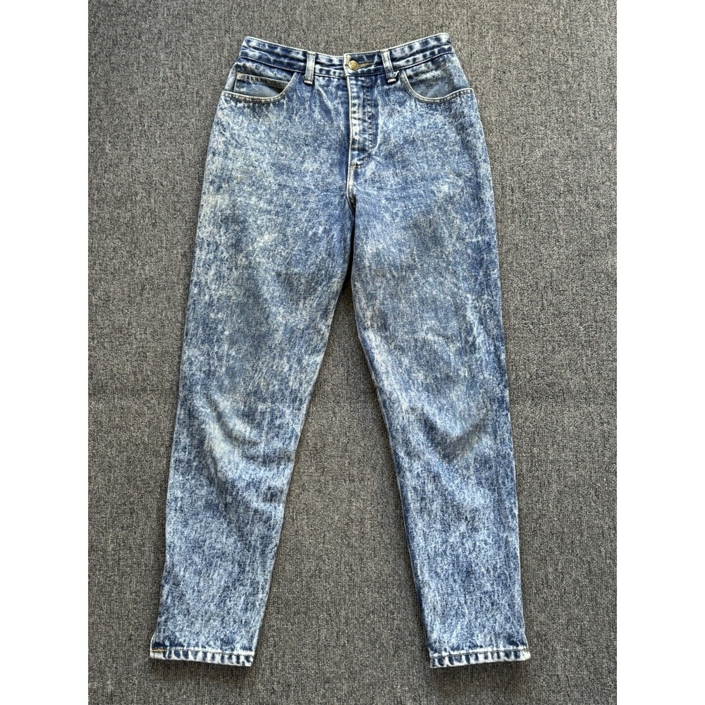 Vintage 80s Georges Marciano GUESS Acid Wash High Waisted Ankle Zip Jeans SZ 28